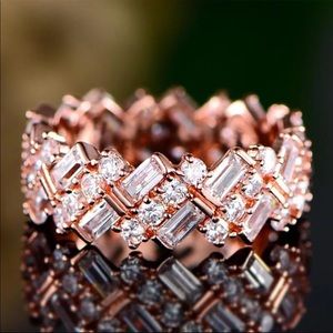 New Rose Gold Eternity Promise Diamond Ring 💍